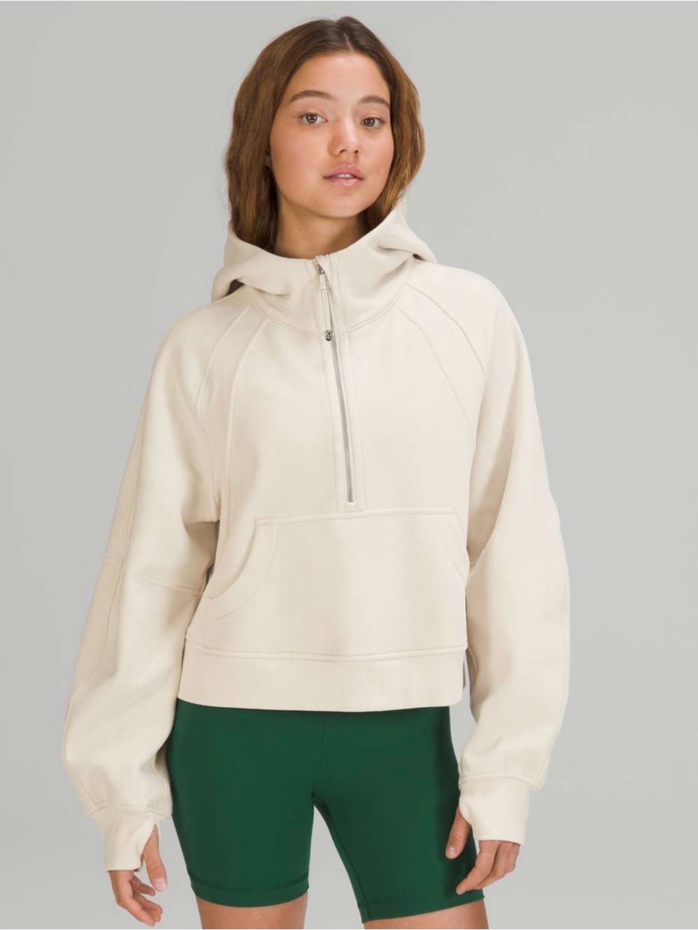 Lululemon Scuba Oversized Half-Zip Hoodie White Opal